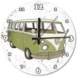 Tablomega Yeşil Vosvos Minibüs Ahşap Duvar Saati 30 X 30 cm