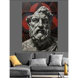 Tablomega Zeus Heykel Büstü Antik Dekoratif Kanvas - Mdf Ahşap Tablo