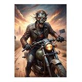 Tablomega Zombi Motosiklet Kullanıyor Model Ahşap Tablo 35cm X50cm