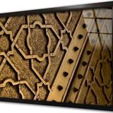 Tablosan Ahşap Oyma Kapı Çerçeveli Cam Tablo 50x70 cm