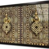 Tablosan Ahşap Oyma Kapı Çerçeveli Cam Tablo 60x90 cm