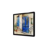 Tablosan Akdeniz Taş Ev Kapı Çerçeveli Mdf Tablo 30 X 30 Cm Ma07216