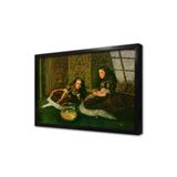 Tablosan Akvaryum Başındaki Kızlar Çerçeveli Cam Tablo 60X90 Cm Cb13283