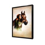 Tablosan At Seven Yeşilli Kadın Çerçeveli Mdf Tablo 30 X 40 Cm Mb15025