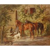 Tablosan At Ve Köpek Kanvas Tablo 70x90 cm Kb15101 70x90 cm