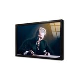 Tablosan Atatürk Çalışma Masasında İmza Atarken Çerçeveli Cam Tablo 50X70 Cm Ca02138