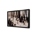 Tablosan Atatürk Yemek Masasında Çerçeveli Cam Tablo Ca02151 Siyah,30X40
