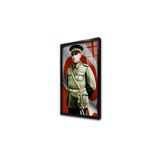 Tablosan Ay Yıldızlı Bayrak Önünde Genç Atatürk Çerçeveli Cam Tablo 20X40 Cm Ca02090