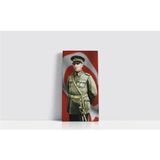Tablosan Ay Yıldızlı Bayrak Önünde Genç Atatürk Çerçeveli Mdf Tablo 20x40 cm