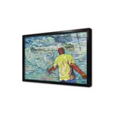 Tablosan Balık Ağı Atan Balıkçı Çerçeveli Cam Tablo 60X90 Cm Cb22588