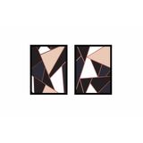 Tablosan Bej Siyah Soyut İkili Çerçeveli Mdf Tablo Seti 30 X 40 Cm Mb33147