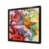 Tablosan Çiçek Ve Kelebek Çerçeveli Cam Tablo 60X60 Cm Cb03415