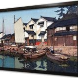 Tablosan Deniz Kenarı Japon Sanatı Çerçeveli Mdf Tablo