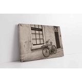 Tablosan Duvara Dayalı Bisiklet Kanvas Tablo 35 X 50 Cm Ka01068