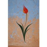 Tablosan Ebru Kırmızı Lale Kanvas Tablo 60x90 cm 60x90 cm