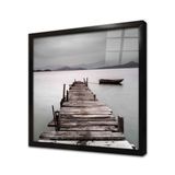 Tablosan Eski İskele Siyah Beyaz Çerçeveli Cam Tablo 30X30 Cm Ca20613