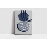 Tablosan Gri Ve Mavi Desenler İkili Çerçeveli Cam Tablo Seti 60X90 Cm Cb33224