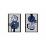 Tablosan Gri Ve Mavi Desenler İkili Çerçeveli Mdf Tablo Seti 60 X 90 Cm Mb33224