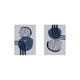 Tablosan Gri Ve Mavi Desenler İkili Kanvas Tablo Seti 20 X 30 Cm Kb33224