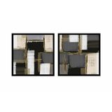 Tablosan Gri Yeşil Soyut İkili Çerçeveli Mdf Tablo Seti 30 X 30 Cm Mb33152