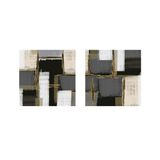 Tablosan Gri Yeşil Soyut İkili Kanvas Tablo Seti 60 X 60 Cm Kb33152