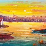 Tablosan Gün Batımında Kız Kulesi Kanvas Tablo 100x200 cm Kb16241 100x200 cm