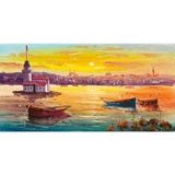 Tablosan Gün Batımında Kız Kulesi Kanvas Tablo 70x140 cm Kb16241 70x140 cm
