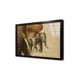 Tablosan İkili Fil Çerçeveli Cam Tablo 20X30 Cm Cb15073