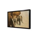 Tablosan İkili Fil Çerçeveli Mdf Tablo 40 X 60 Cm Mb15073