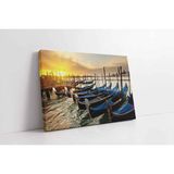 Tablosan İskelede Gondollar Kanvas Tablo 120 X 180 Cm Ka01194