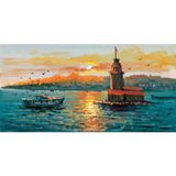 Tablosan Istanbul Boğazı Tenkeler Ve Kız Kulesi Kanvas Tablo 50x100 cm Kb16218 50x100 cm