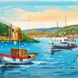 Tablosan Istanbul Boğazı Ve Beşiktaş Camii Kanvas Tablo 20x40 cm Kb16255 20x40 cm