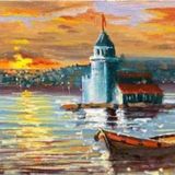 Tablosan Istanbul Gün Batımı Kız Kulesi Kanvas Tablo 20x40 cm Kb16233 20x40 cm