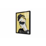 Tablosan İstanbul Kadın Manipülasyon Sarı Çerçeveli Cam Tablo 30X40 Cm Cb33031