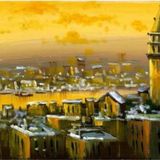 Tablosan Istanbul Kız Kulesi Koyu Tonlarda Kanvas Tablo 20x40 cm Kb16213 20x40 cm