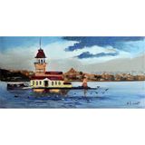 Tablosan Istanbul Kız Kulesi Renkli Kanvas Tablo 100x200 cm Kb16149 100x200 cm