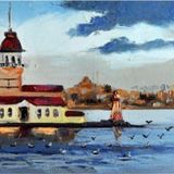 Tablosan Istanbul Kız Kulesi Renkli Kanvas Tablo 50x100 cm Kb16149 50x100 cm