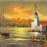 Tablosan Istanbul Kız Kulesi Ve Tekneler Kanvas Tablo 30x60 cm Kb16216 30x60 cm