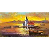 Tablosan Istanbul Kız Kulesi Ve Tekneler Kanvas Tablo 30x60 cm Kb16263 30x60 cm