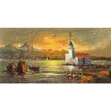 Tablosan Istanbul Kız Kulesi Ve Tekneler Kanvas Tablo 40x80 cm Kb16216 40x80 cm