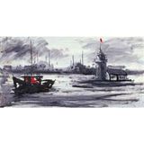 Tablosan Istanbul Siyah Beyaz Kız Kulesi Kanvas Tablo 40x80 cm Kb16200 40x80 cm