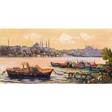 Tablosan Istanbul Tekneler Ve Kız Kulesi Kanvas Tablo 140x280 cm Kb16194 140x280 cm