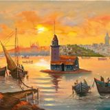 Tablosan Istanbul Tekneler Ve Kız Kulesi Kanvas Tablo 40x60 cm Kb16193 40x60 cm