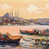 Tablosan Istanbul Tekneler Ve Kız Kulesi Kanvas Tablo 90x180 cm Kb16194 90x180 cm