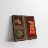 Tablosan Kaftan Tuğra Ve Osmanlı Arması Kanvas Tablo