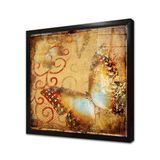 Tablosan Kahverengi Kelebek Soyut Çerçeveli Cam Tablo 30X30 Cm Ca18039