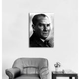 Tablosan Kara Kalem Atatürk Portresi Kanvas Tablo 20x30 cm 20x30 cm