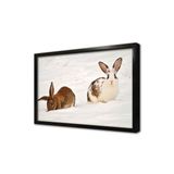Tablosan Karda Tavşan Çerçeveli Mdf Tablo 50 X 70 Cm Ma32187
