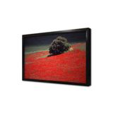 Tablosan Kırmızı Çiçekler Ve Tek Ağaç Çerçeveli Mdf Tablo 35 X 50 Cm Ma20243