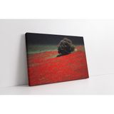 Tablosan Kırmızı Çiçekler Ve Tek Ağaç Kanvas Tablo 40 X 60 Cm Ka20243